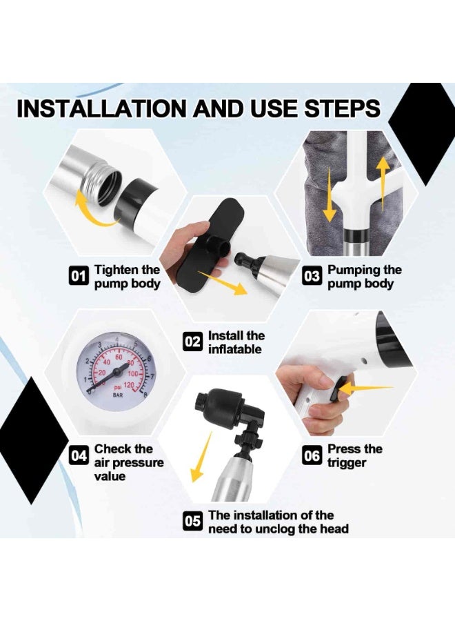 Aideli Toilet Plunger High Pressure Air Drain Blaster Drains Toilet Unclogger Toilet Plunger Heavy Duty Toilet Plunger Clog Remover Plungers for Toilet Unclog Toilet, Bathroom, Floor Drain (Black) - Image 5