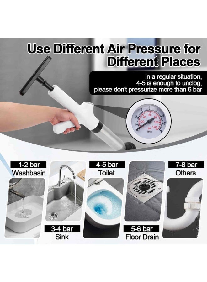 أديلي مكبس مرحاض عالي الضغط مع تقنية الهواء – جهاز تنظيف مجاري المرحاض لإزالة الانسداد، مكبس مرحاض ثقيل، مزيل انسدادات المرحاض، مكابس للمرحاض، إزالة انسداد المرحاض، الحمام، وصرف الأرضيات (أسود) - Image 4