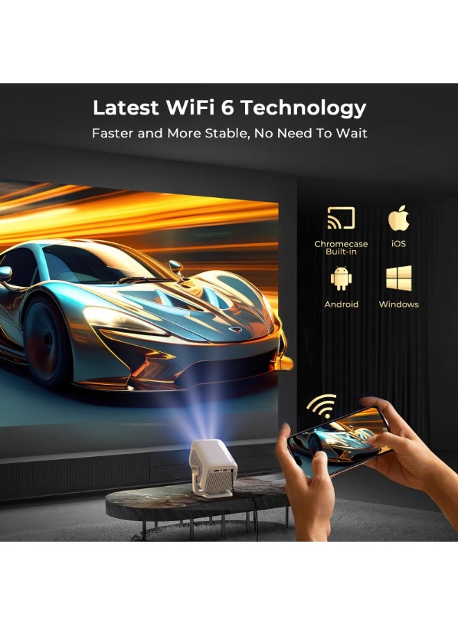 Digisand [Native 1080P FHD/AI Visual Calibration] Smart Projector with Dolby Audio, 600 ANSI 4K Support, AI Auto Focus&Keystone, Android TV OS 10,000+Apps, Mini Portable Projector with WiFi 6 and Bluetooth 5.4 - Image 5