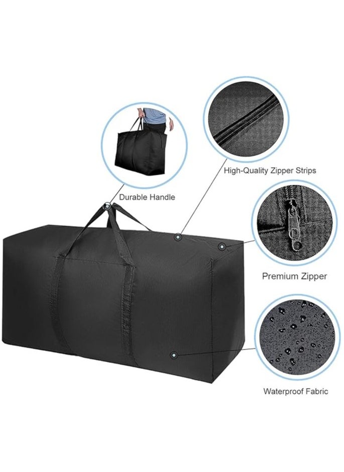 Generic Black Large Storage Bags, 100L Waterproof Foldable Travel Duffle Bag with Reinforced Handles, Oversized Heavy Duty Moving Bags, for Bed Organize Clothing, Blanket  - Image 2