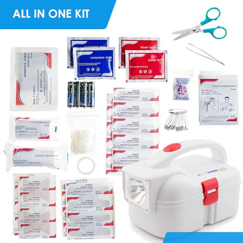Primacare KB-9005 First Aid Flashlight Emergency Preparedness Kit for Disasters, Survival, Traveling, Camping, Hiking, Home and Office, 42 Pieces White - Image 4