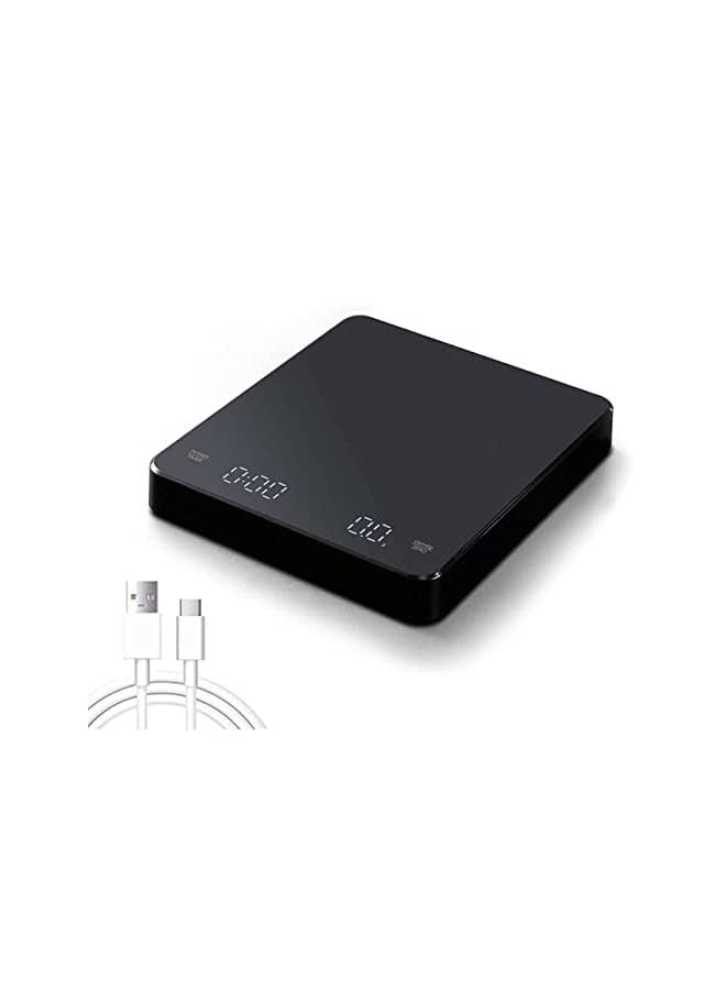 PROMASS Coffee Scale with Timer, High Precision Gram Digital Espresso Scale with Timer LED Screen, Weighing 0.1g Measures in oz/ml/g Kitchen Scale for Pour Over and Drip Coffee - Image 1