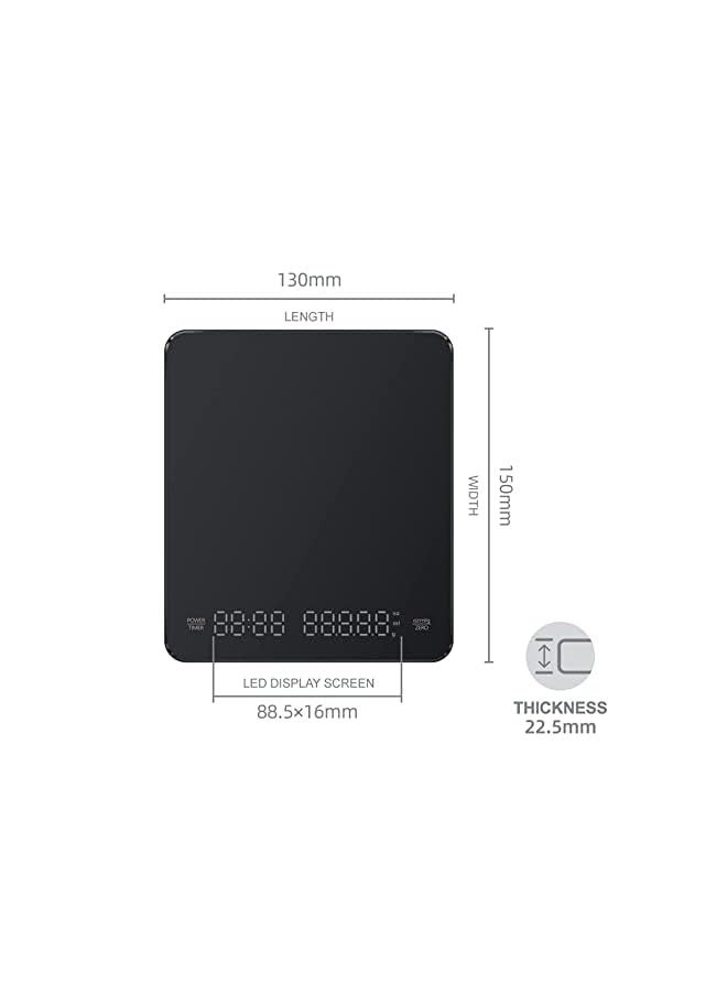PROMASS Coffee Scale with Timer, High Precision Gram Digital Espresso Scale with Timer LED Screen, Weighing 0.1g Measures in oz/ml/g Kitchen Scale for Pour Over and Drip Coffee - Image 5