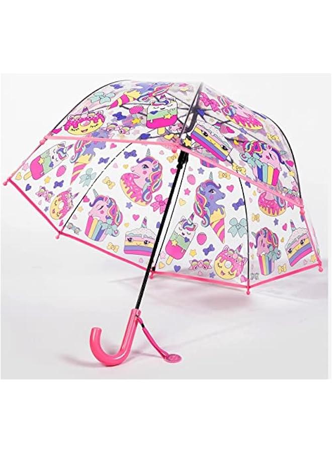 Arabest Transparent Bubble Umbrella with Curved Handle for Kids, Easy Grip and Safety Dome Design for Boys and Girls - Image 2