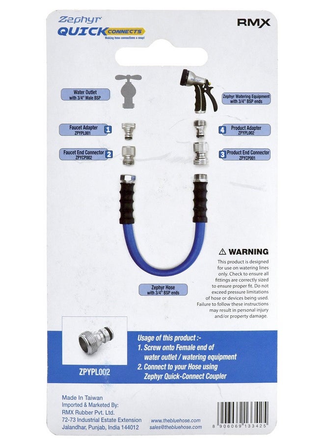 زيفير - قابس Zephyr Quick Connects ذكر عالمي (فضي) - Image 1