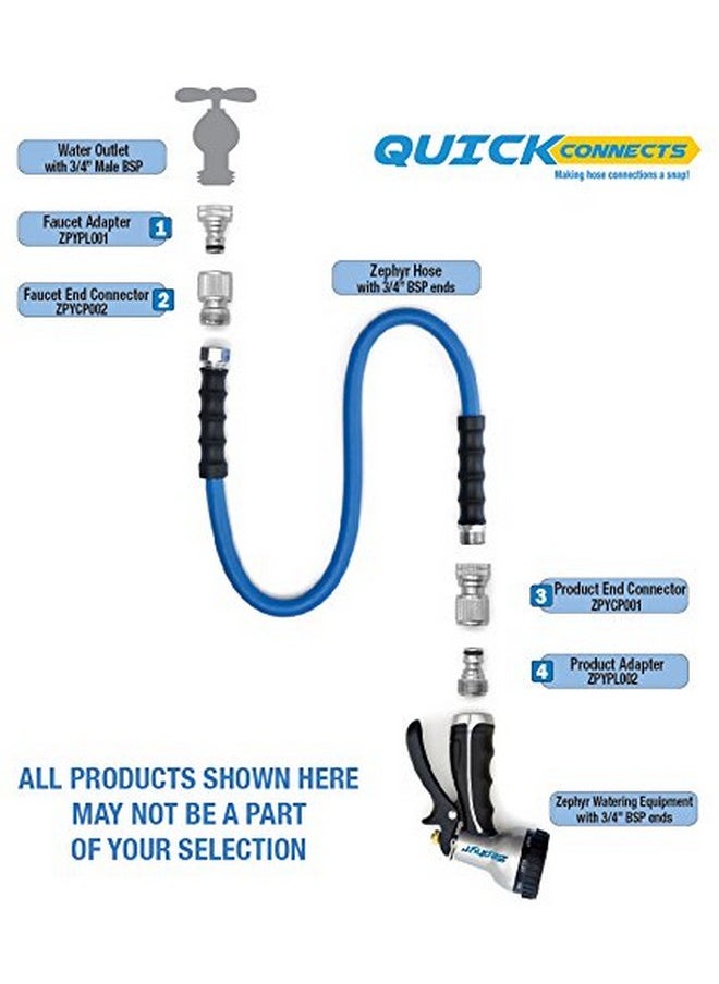 زيفير - قابس Zephyr Quick Connects ذكر عالمي (فضي) - Image 1