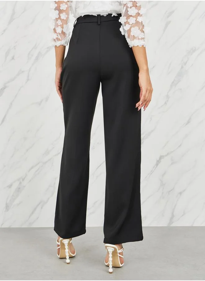 Styli High Rise Flared Tailored Trouser