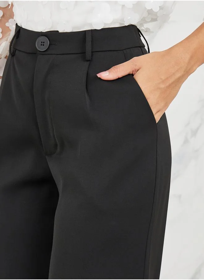 Styli High Rise Flared Tailored Trouser