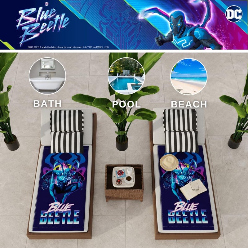 Franco Blue Beetle Kids Super Soft Cotton Bath/Pool/Beach Towel  58 in x 28 in  (Official Licensed Product) - Image 3