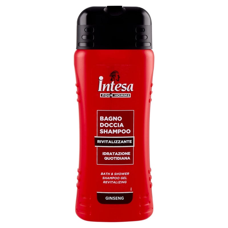 INTESA للرجال – شامبو منشط يومي، جل استحمام وحمام، ترطيب، جينسنغ – 500 مل - Image 1