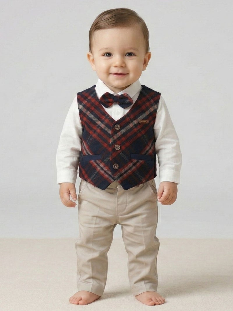 Cloud Fashion طقم أولادي أنيق مع فيست للمناسبات – بدلة أطفال رسمية بتصميم كلاسيك - Image 1