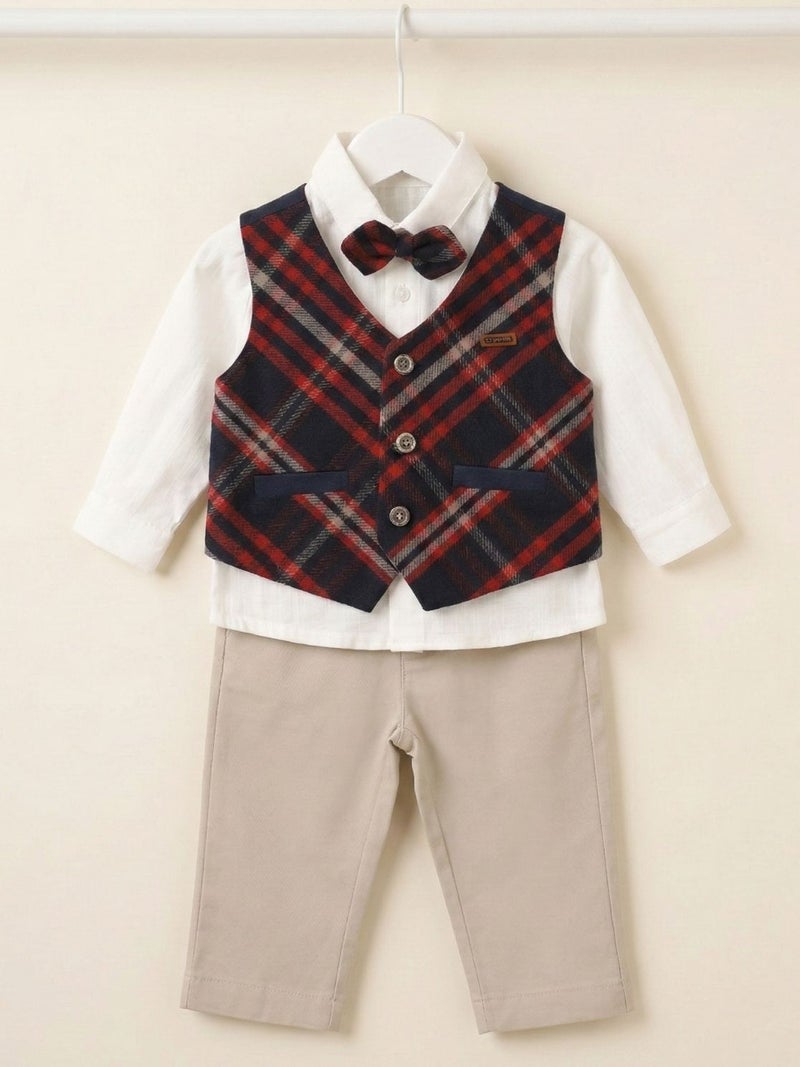Cloud Fashion طقم أولادي أنيق مع فيست للمناسبات – بدلة أطفال رسمية بتصميم كلاسيك - Image 2