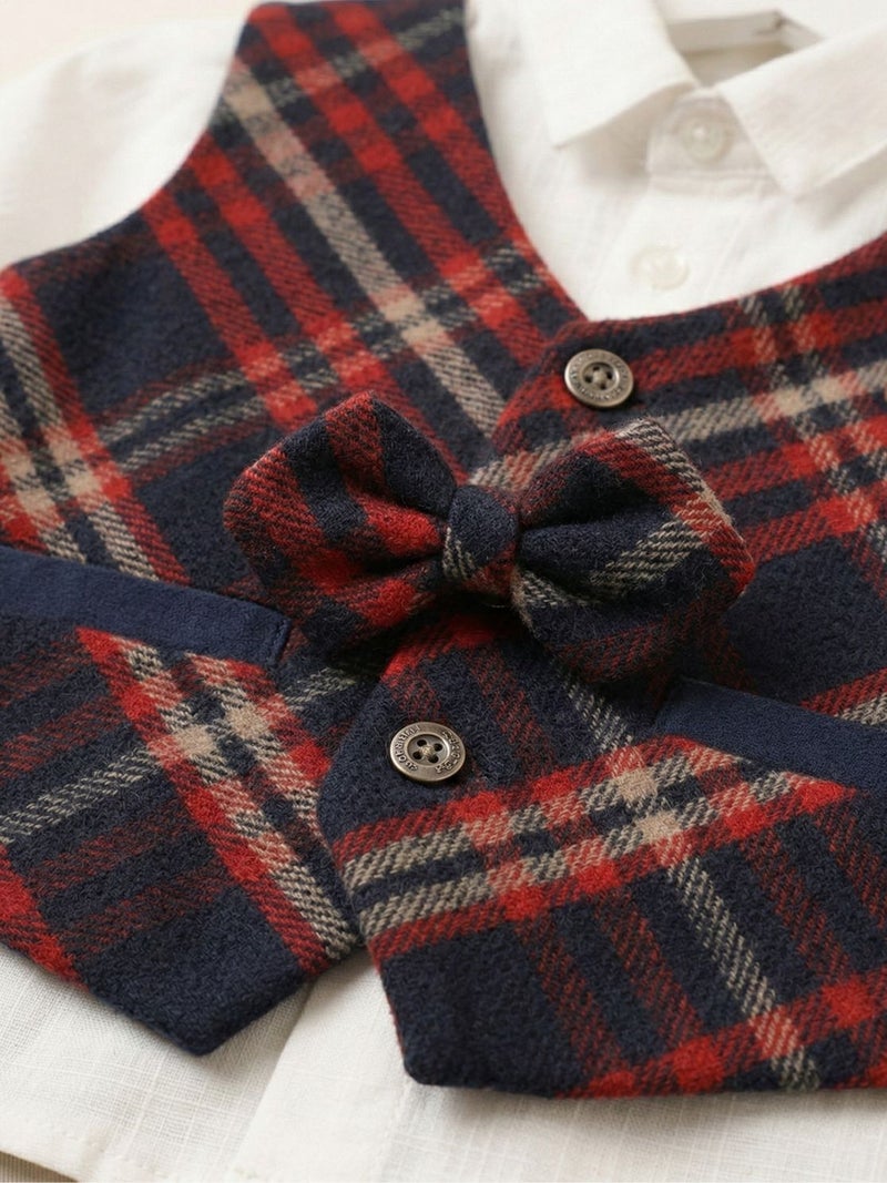 Cloud Fashion طقم أولادي أنيق مع فيست للمناسبات – بدلة أطفال رسمية بتصميم كلاسيك - Image 3