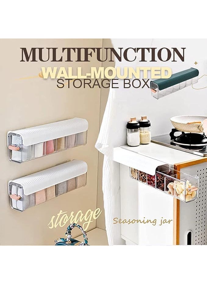 BHUMIKET MART BHUMIKET MART Socks Storage Box 6 Cell New Clear Transparent Storage Box MultiFunctional Plastic Storage Rack for Clothes Socks Ties Data Cable Spices Grid Closet for Home Wardrobe Bedroom  - Image 3
