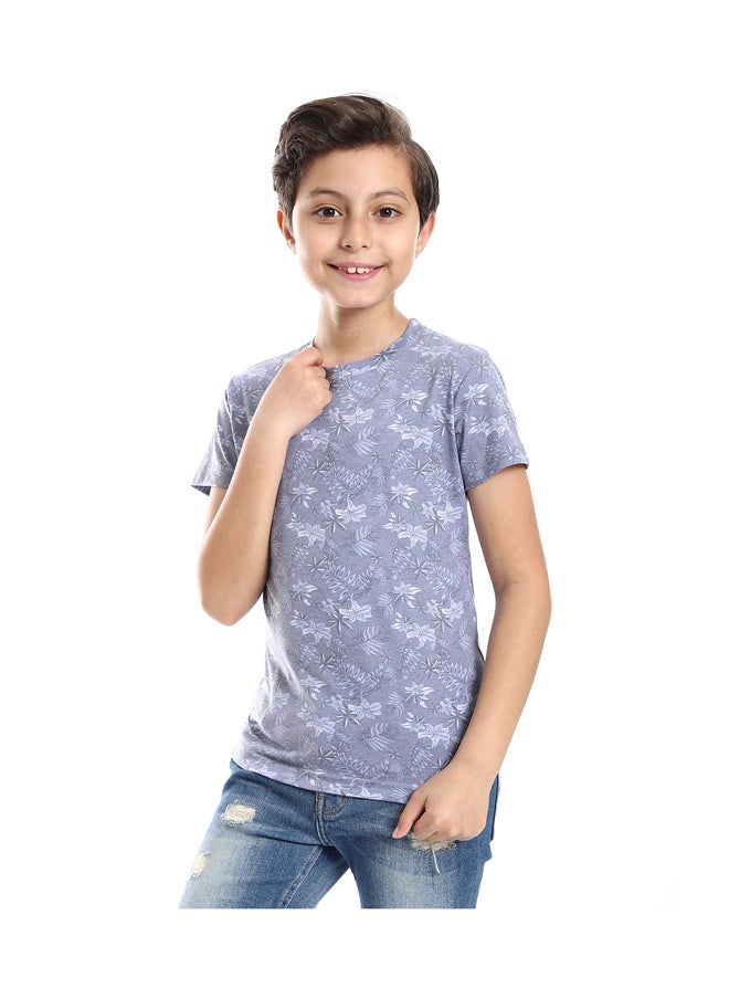 Andora - Cotton Round Neck Short Sleeve T-Shirt For Boy _Grey - Image 1