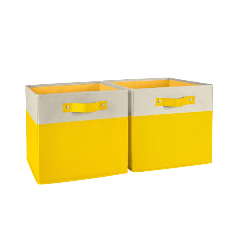 RiverRidge Kids storage bins 105 Cube Storage Organizer with Handles Yellow TwoTone closet organizers and storage for Toys Shoes More Fits Cabinets