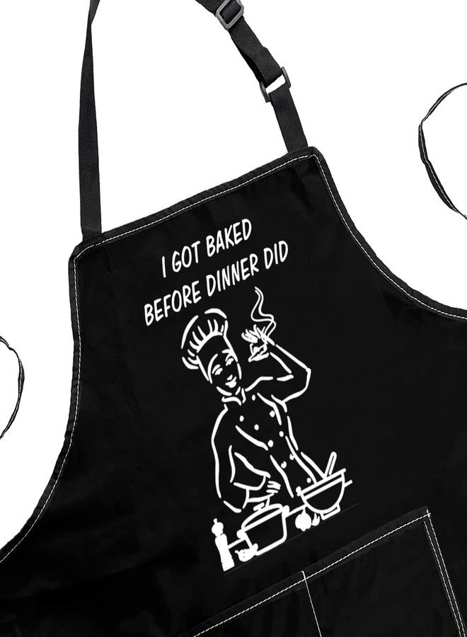 POFULL Funny Cooking Apron with Pocket I Got Baked Before Dinner Did Apron Kitchen Apron (I Got Baked Apron) - Image 3