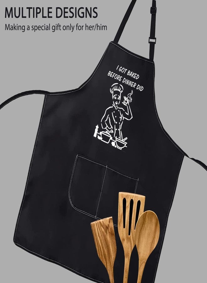 POFULL Funny Cooking Apron with Pocket I Got Baked Before Dinner Did Apron Kitchen Apron (I Got Baked Apron) - Image 4