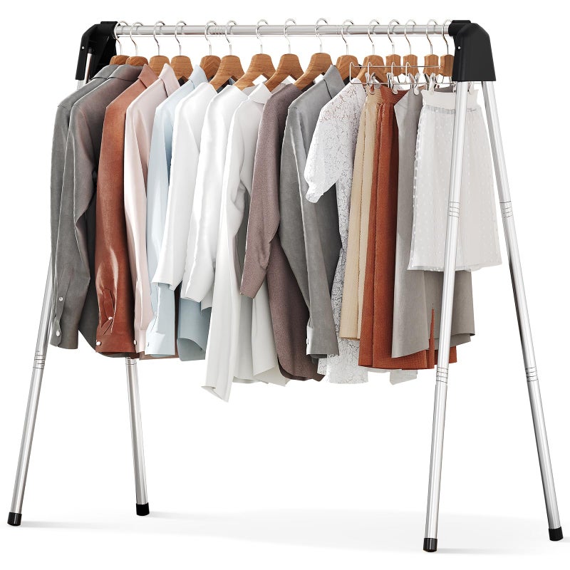 APEXCHASER Clothes Drying Rack Foldable, Stainless Steel Laundry Drying Rack Collapsible, Clothes Hanger for Sweater Baby Clothes Towel for Indoor & Outdoor, Portable Clothes Airer for Travel