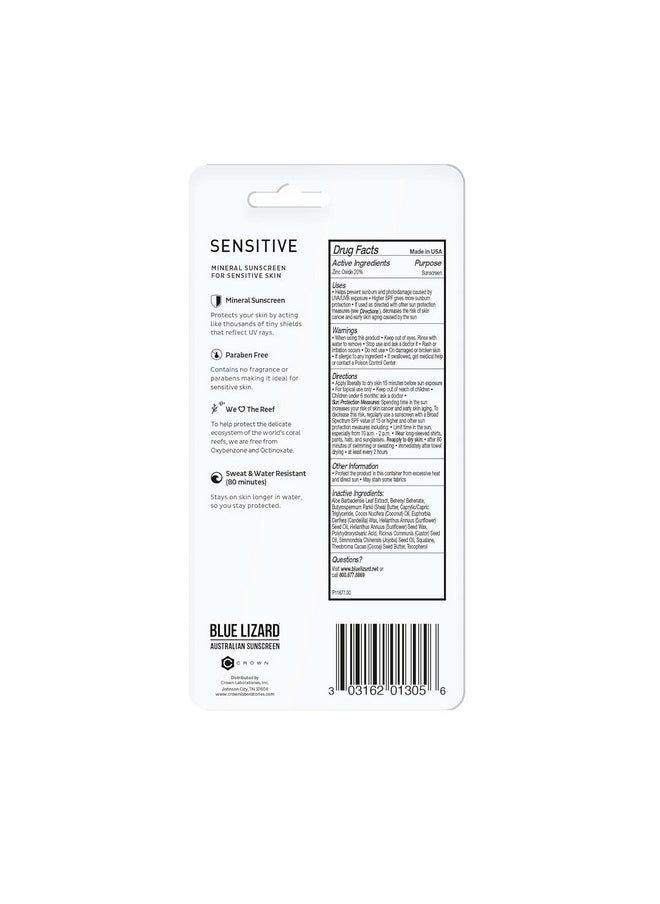 BLUE LIZARD - Spf#50+ Sensitive Stick Australian Sunscreen 0.5 Ounce (Pack Of 2) - Image 1