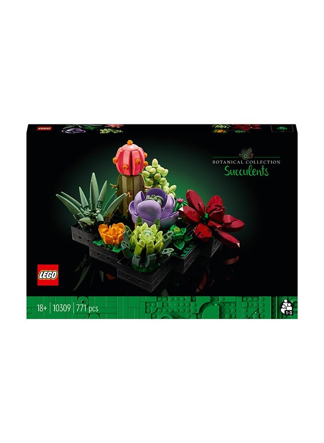 LEGO - Botanicals Succulents - Build 9 Small Artificial Plants - Home or Office Desk Décor Set For Adults - Housewarming Gifts for Women & Men - Botanical Collection - 10309 (771 pieces) - Image 1