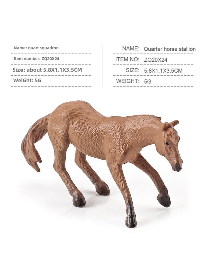 Miniature Static Model Set World Famous Horses Including Quarter Horse Shetland Pony Morgan Horse Friesian-Color:zq20x24 Quite Stallion 5g  - Image 1