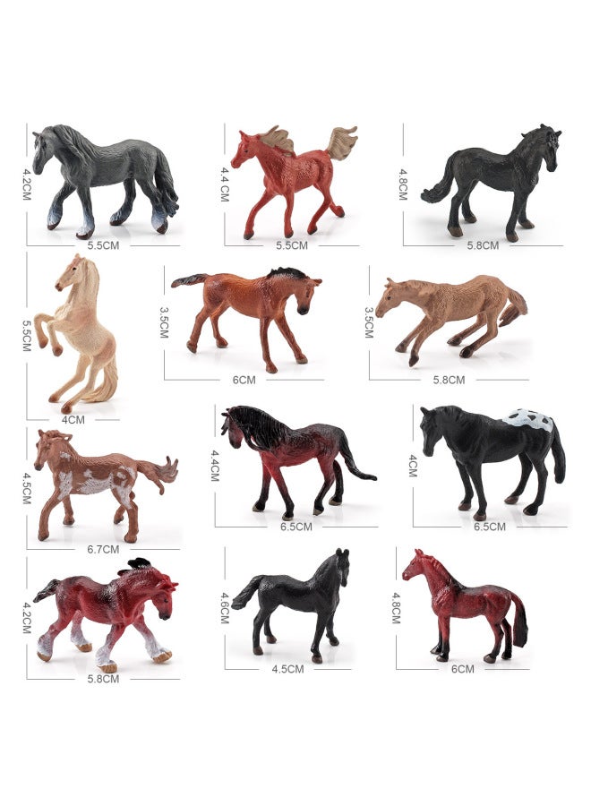 Miniature Static Model Set World Famous Horses Including Quarter Horse Shetland Pony Morgan Horse Friesian-Color:zq20x24 Quite Stallion 5g  - Image 5
