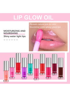 DUNUF Lip Glow Oil, Glossy Mirror Liquid Lipstick, Long-Lasting, Lightweight and Non-Sticky Lip Plumper to Fade Lines and Exfoliate Dead Skin for Women, 3.5ml  - Image 2