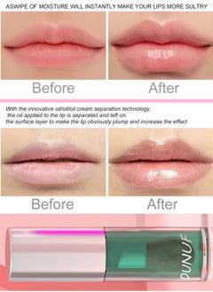DUNUF Lip Glow Oil, Glossy Mirror Liquid Lipstick, Long-Lasting, Lightweight and Non-Sticky Lip Plumper to Fade Lines and Exfoliate Dead Skin for Women, 3.5ml  - Image 3