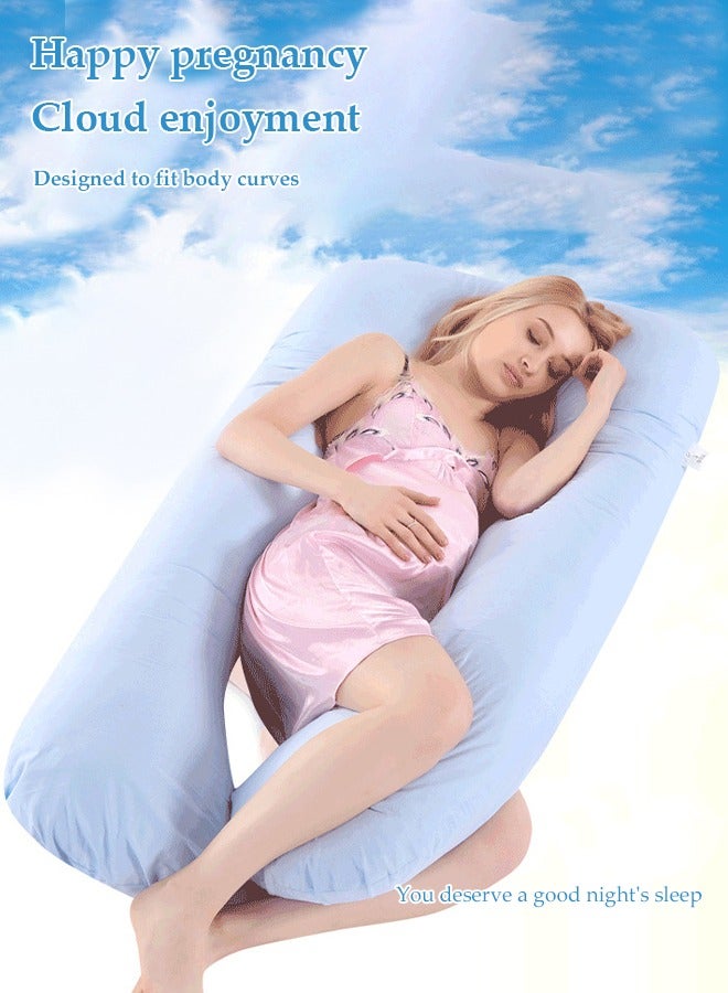 DUNISO Pregnancy Pillows for Sleeping,U shaped Maternity Pillow, Body Pillows for Adults,waist protection pillow, Full Body Support Pillow During Pregnancy with Replaceable and Washable Velvet Covered, ,70 * 130cm, gray - Image 2