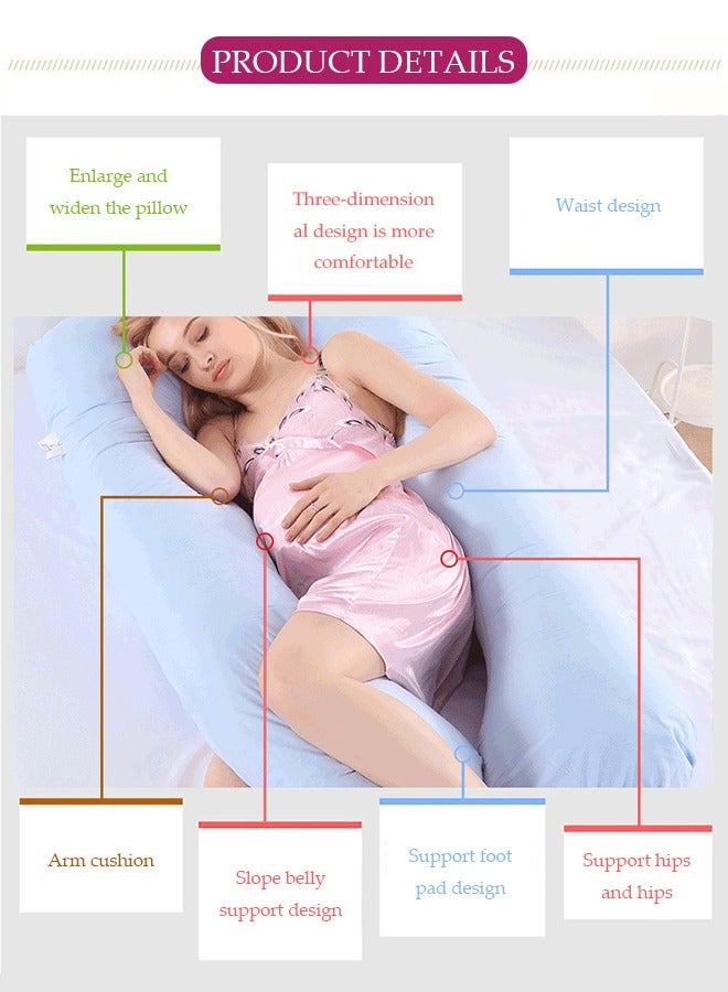DUNISO Pregnancy Pillows for Sleeping,U shaped Maternity Pillow, Body Pillows for Adults,waist protection pillow, Full Body Support Pillow During Pregnancy with Replaceable and Washable Velvet Covered, ,70 * 130cm, gray - Image 5