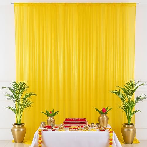 SpecialYou.in SpecialYou® Ganpati Decoration Setup for Home Decor with Yellow Back Drop Curtain for Decoration, Ganpati Decorations Backdrop for Wall Decor Items- Set of 2 - Image 5