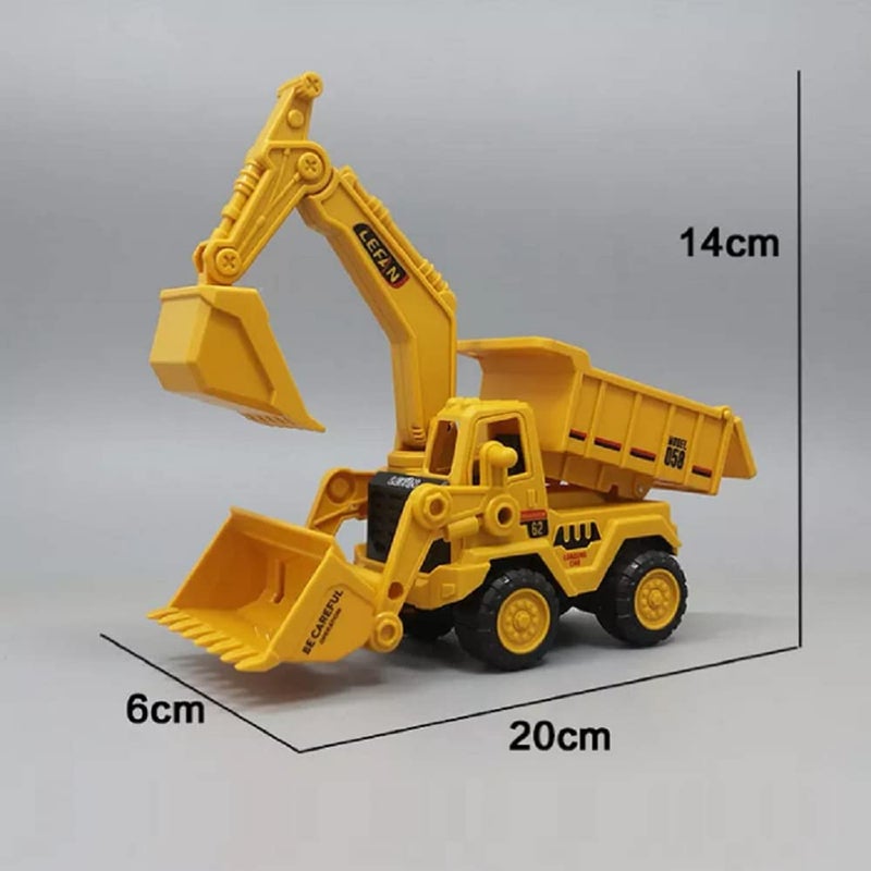 UKAXA Kids New Plastic Unbreakable Construction Vehicles Pretend Play Toy Trucks Bulldozer Play Set Building Vehicles Set for Kids (Multi) - Image 2