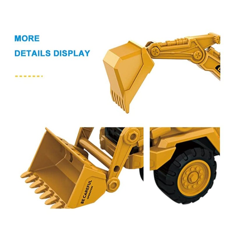 UKAXA Kids New Plastic Unbreakable Construction Vehicles Pretend Play Toy Trucks Bulldozer Play Set Building Vehicles Set for Kids (Multi) - Image 3