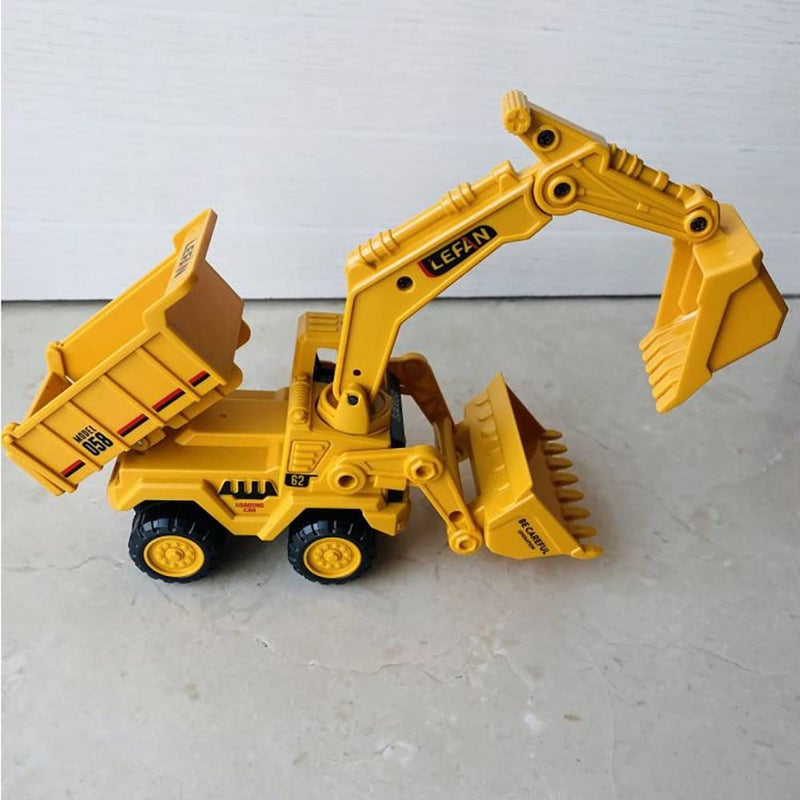 UKAXA Kids New Plastic Unbreakable Construction Vehicles Pretend Play Toy Trucks Bulldozer Play Set Building Vehicles Set for Kids (Multi) - Image 4