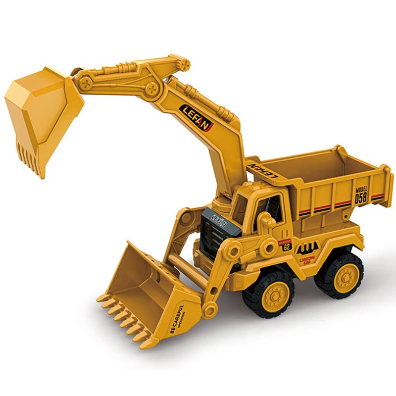 UKAXA Kids New Plastic Unbreakable Construction Vehicles Pretend Play Toy Trucks Bulldozer Play Set Building Vehicles Set for Kids (Multi) - Image 1