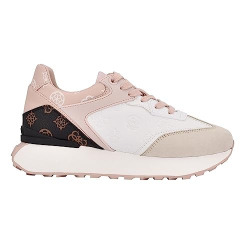 GUESS Women's LUCHIA Sneaker, White Multi, 7.5 - Image 5