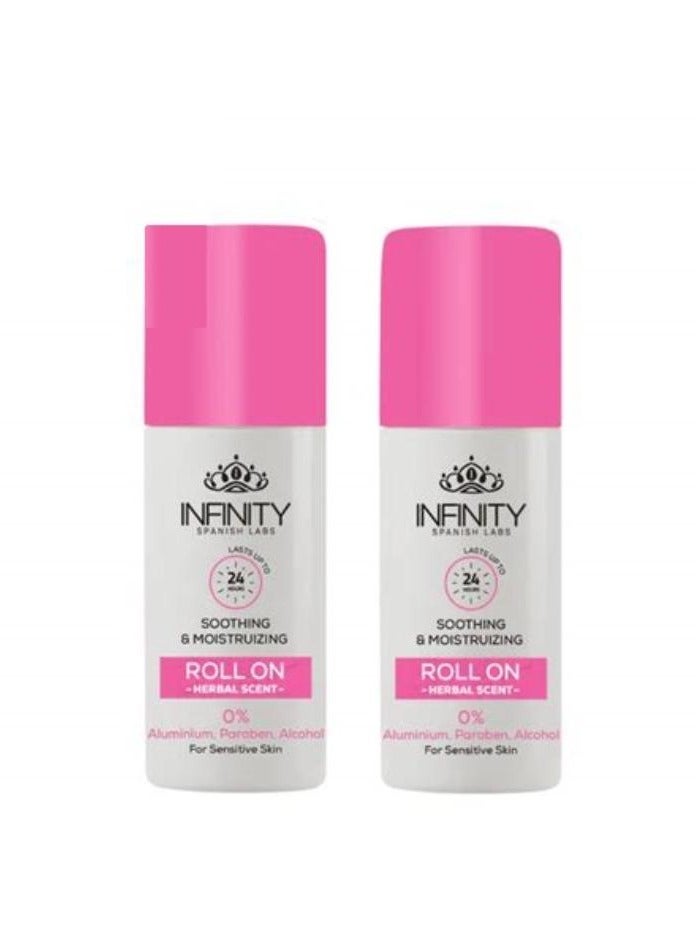 إينفينيتي إنفينيتي رول أون رائحة عشبية مرطبة ومهدئة 80+80 مل - Image 1
