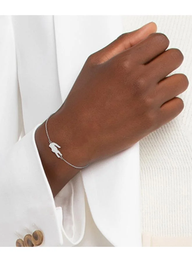LACOSTE Crocodile Collection Chain Bracelet For Women In Stainless Steel With A Crocodile-Shaped Charm - 2040046