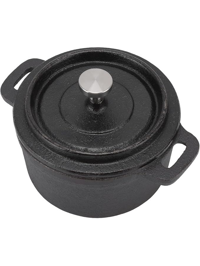 4 Inch Cast Iron Mini Dutch Oven With Lid Dual Handles For Camping Campfire Stove - Image 1