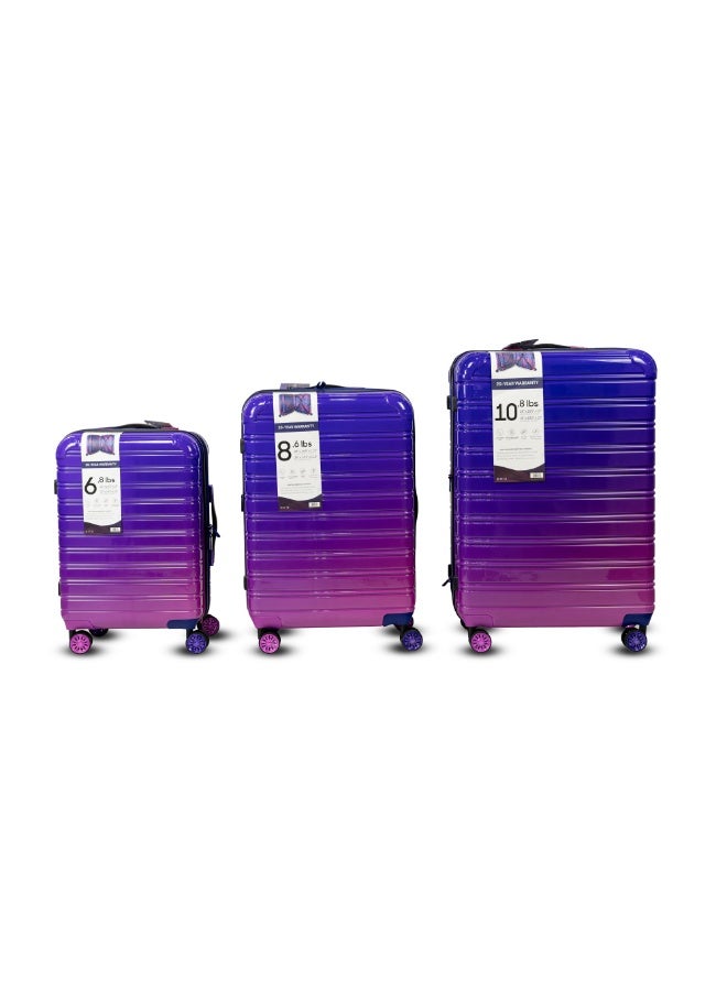 Luggage Sets 3 Piece Hardside Expandable Suitcase Set with Spinner Wheels Durable Lightweight Luggage (Purple)  - Image 1