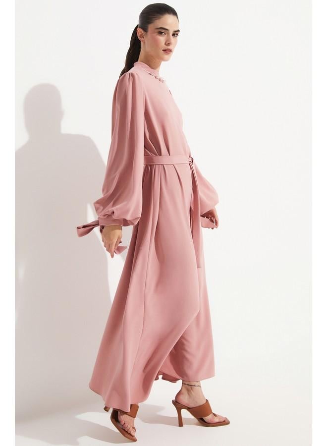 جون فستان ماكسي بحزام خصر - Image 3