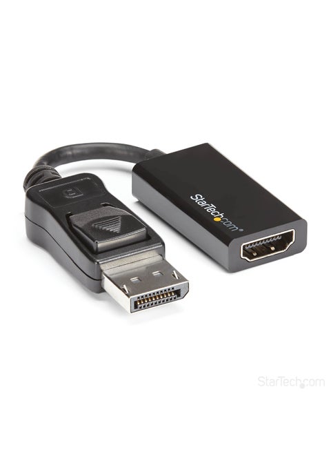 StarTech.com DisplayPort to HDMI Adapter - 4K 60Hz Active DP 1.4 to HDMI 2.0 Video Converter - DP to HDMI Monitor/TV/Display Cable Adapter Dongle - Latching DP Connector (DP2HD4K60S), Black