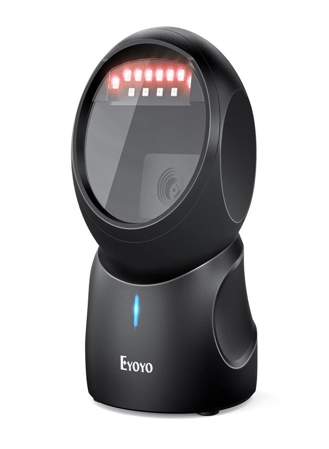 Eyoyo Barcode Scanner, QR 2D Hands-Free Omnidirectional Automatic Sensing Scanning USB Desktop Barcode Scanner, Wired Bar Code Reader Screen Scanning for POS PC Supermarket Library Retail Bookstore - Image 1
