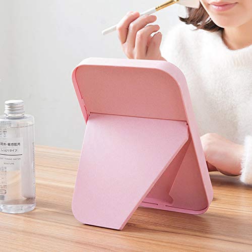 Coobbar Foldable Princess Mirror - Portable, Simple & Square - Perfect for Women (Pink) - Image 3