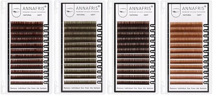 ANNAFRIS Ellipse Flat Eyelashes Extension 020 C 815mm Mix Natural Soft Matte Black Faux Mink Individual False Lashes Split Tips Light Eye Lashes Extension Supplies 020 C 815Mix