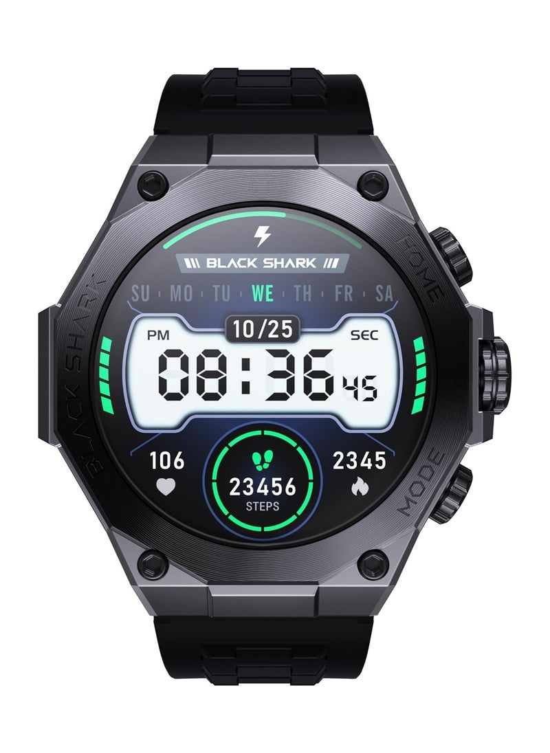 BLACK SHARK - S1 Pro Smart Watch for Men with 1.43"AMOLED Screen,15 Days Battery Life, Gaming Health Monitoring,100+ Sports Mode, 24H Health Monitoring, IP68, Black - Image 1