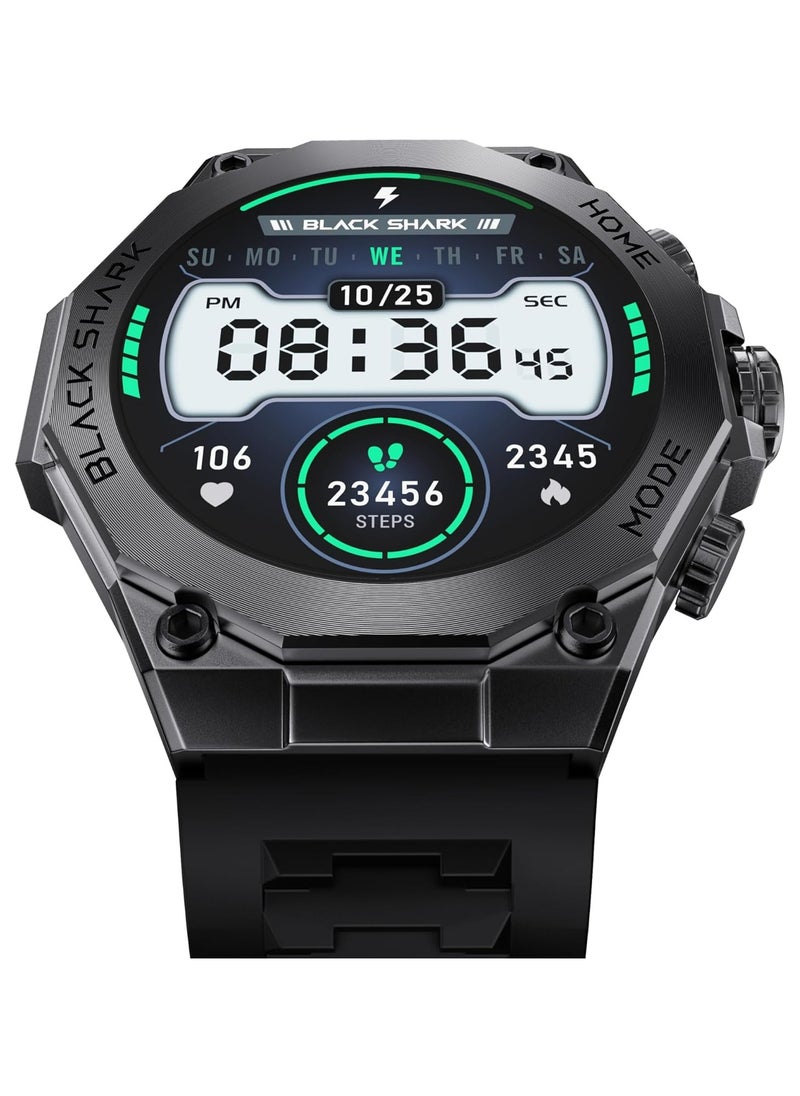 BLACK SHARK - S1 Pro Smart Watch for Men with 1.43"AMOLED Screen,15 Days Battery Life, Gaming Health Monitoring,100+ Sports Mode, 24H Health Monitoring, IP68, Black - Image 1