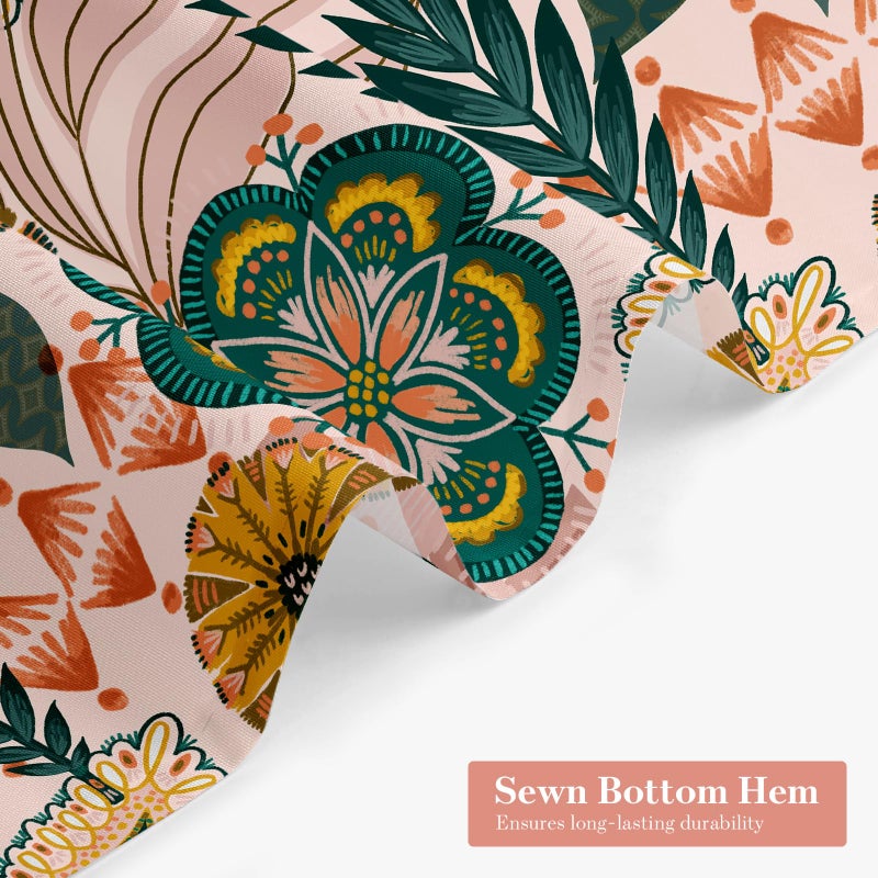 Mitovilla Boho Floral Surtain Surtain Abstrict استوائية أوراق الدش ستائر لأنيقة الحمام الأنيقة القماش القماش القماش الستار الحديثة زهرة ملونة 72x72 - Image 4
