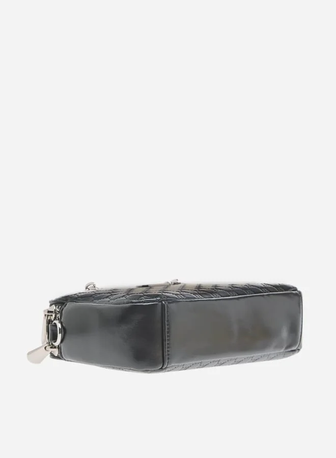 MISSY Women Logo Embossed Crossbody Bag with Detachable Strap and Zip Closure